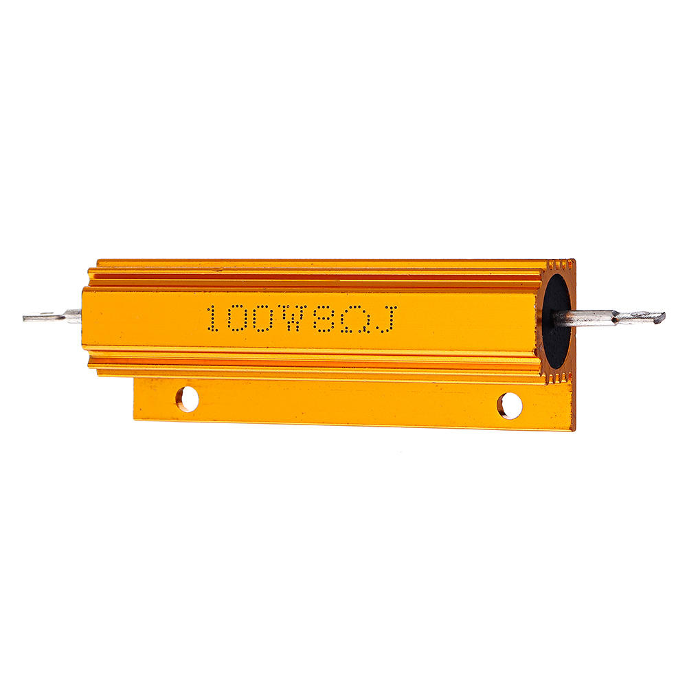 5 stuks rx24 100 w 8r 8rj metalen aluminium case high power weerstand gouden metalen shell case heatsink weerstand weerstand