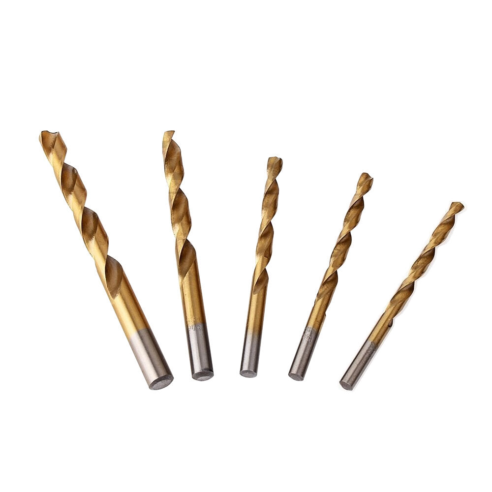 100/130 stuks hss spiraalboor set titanium gecoate boren houtbewerking steenboor voor hout staal