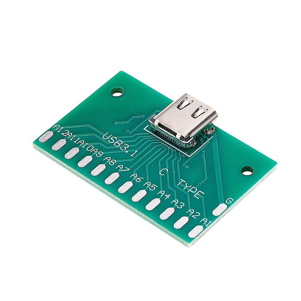 type-c female test board usb 3.1 met pcb 24p female connector adapter voor het meten van stroomgeleiding