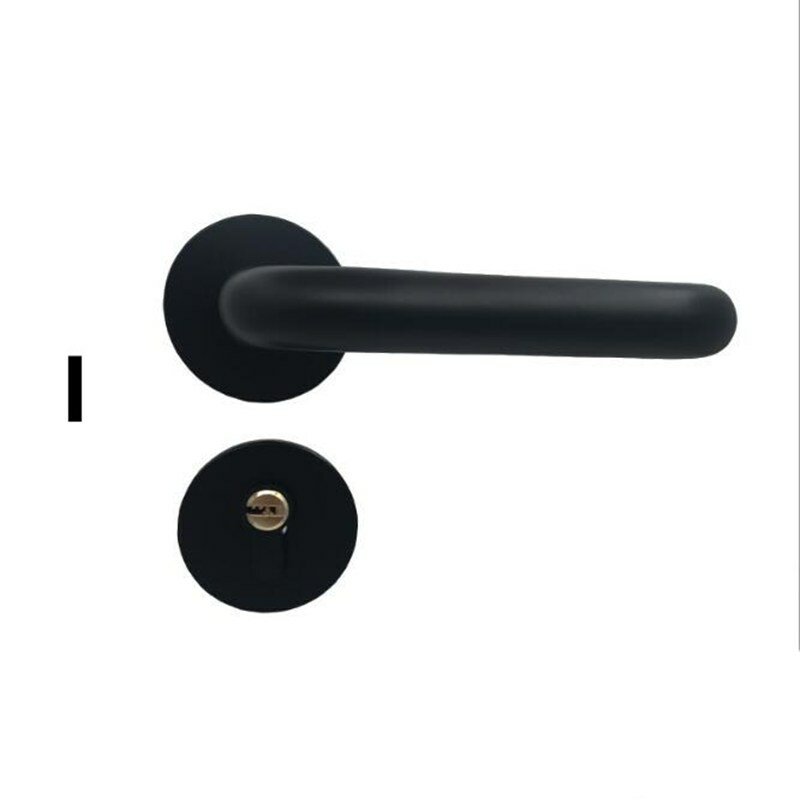 matzwart aluminium deurslot mechanische binnendeurhendel cilinderslot hendel klink home security mute locker met sleutels nieuwe woonaccessoires