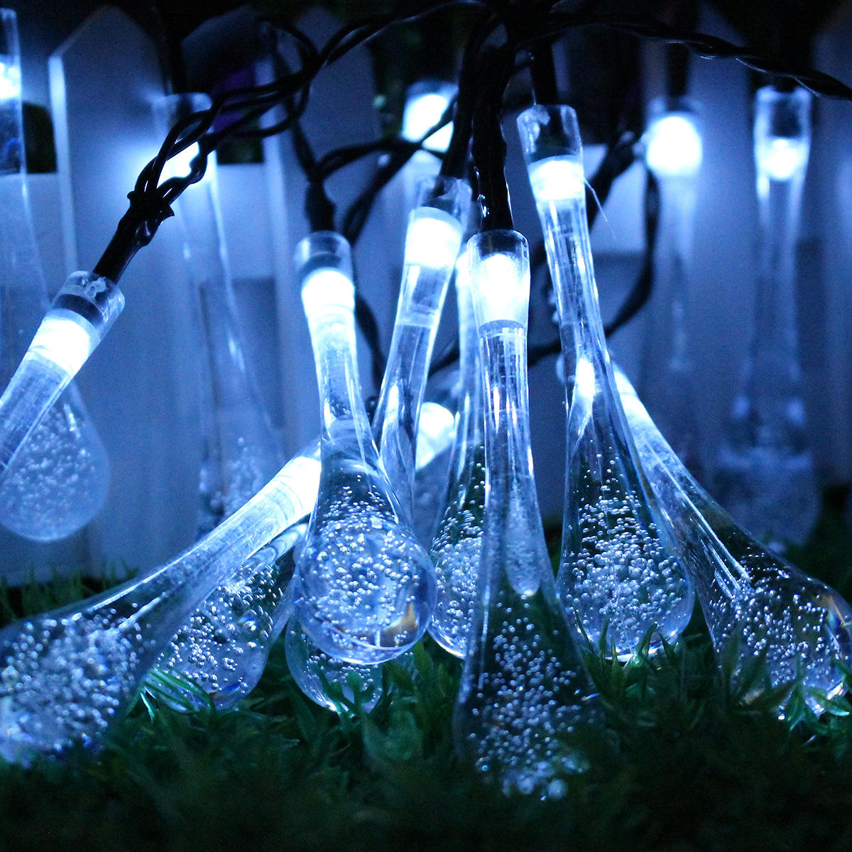 zonne-energie outdoor 50 led droplet fairy string licht bruiloft christmas party home decor lamp dc3v