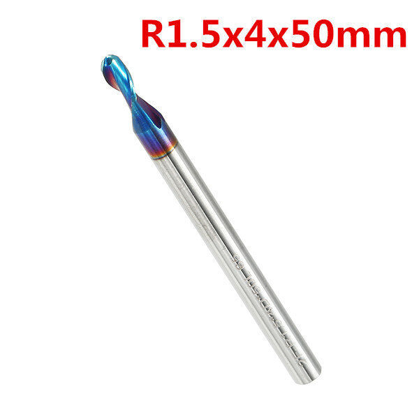 r0.5-r3 2 fluiten tungsten carbide frees hrc65 naco coated ball nose frees