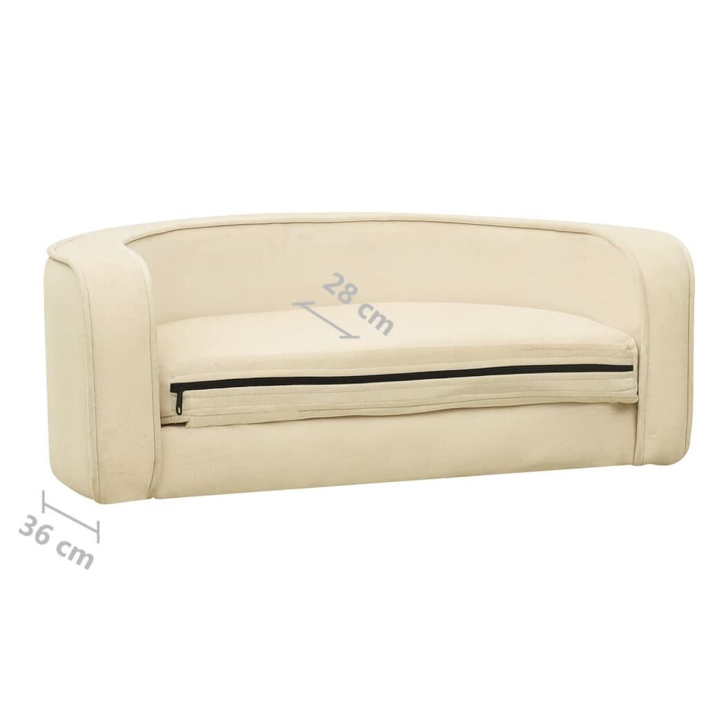 hondensofa opvouwbaar 73x67x26 cm pluche crèmekleurig