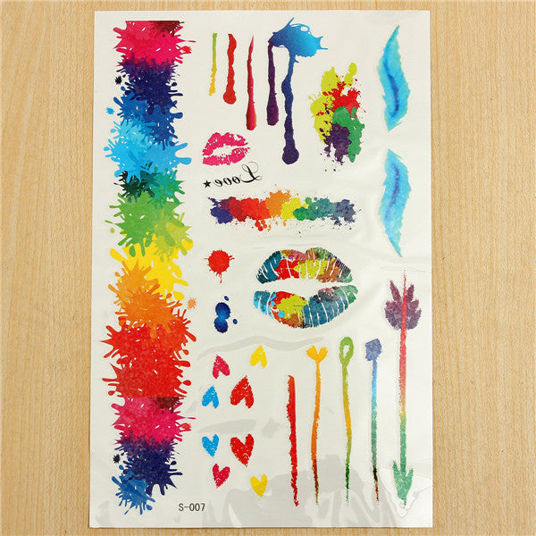 waterdichte graffiti tattoo sticker tijdelijke tattoos veelkleurige vinger inkt schilderen verwijderbaar