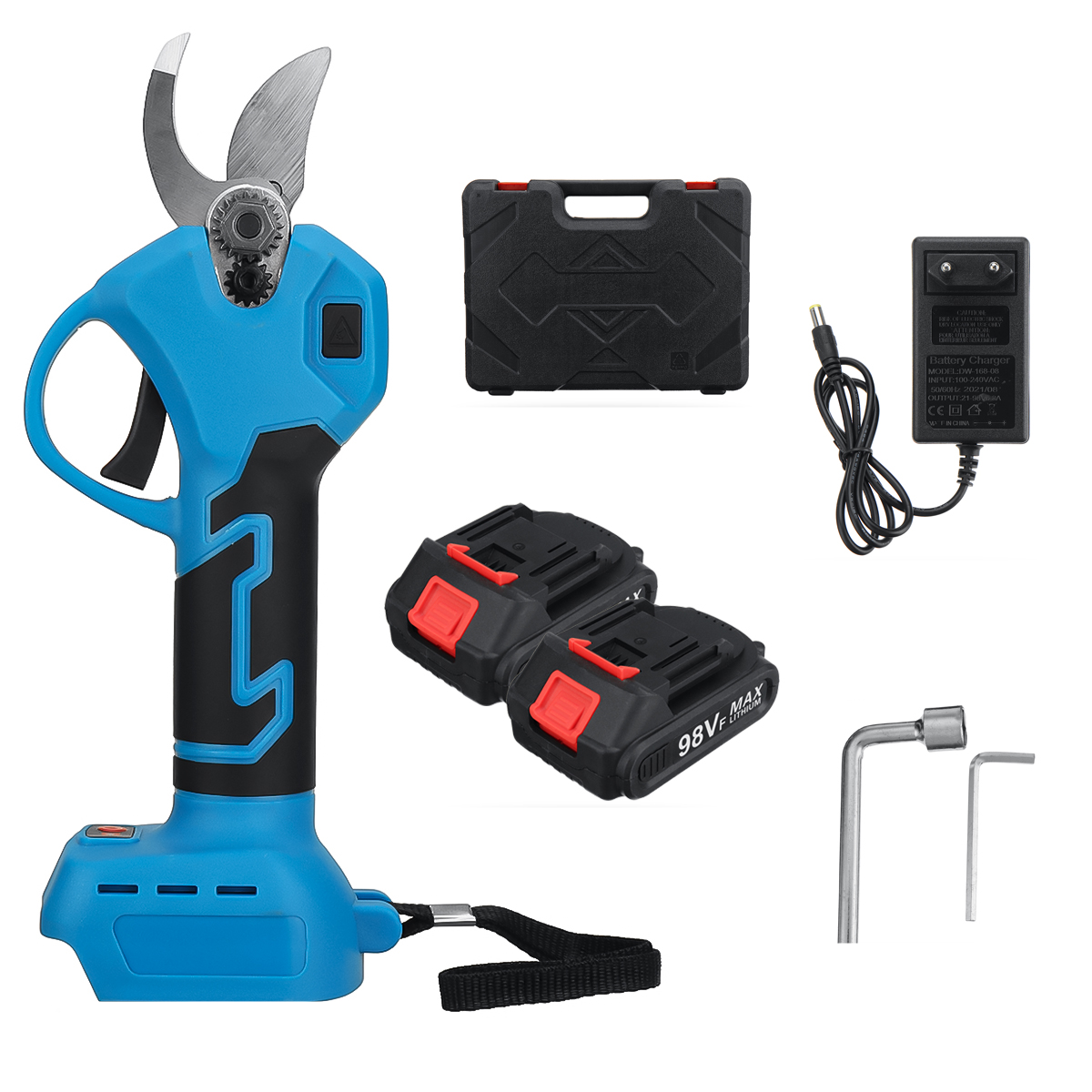 1500w 30mm draadloze elektrische schaar elektrische snoeischaar oplaadbare houtsnijder w/1/2 stuks batterij