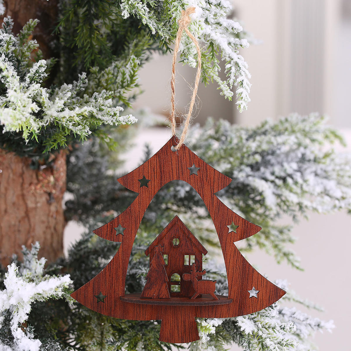 kerstboom ambachten houten ornamenten decor thuis feestdecoratie geschenken