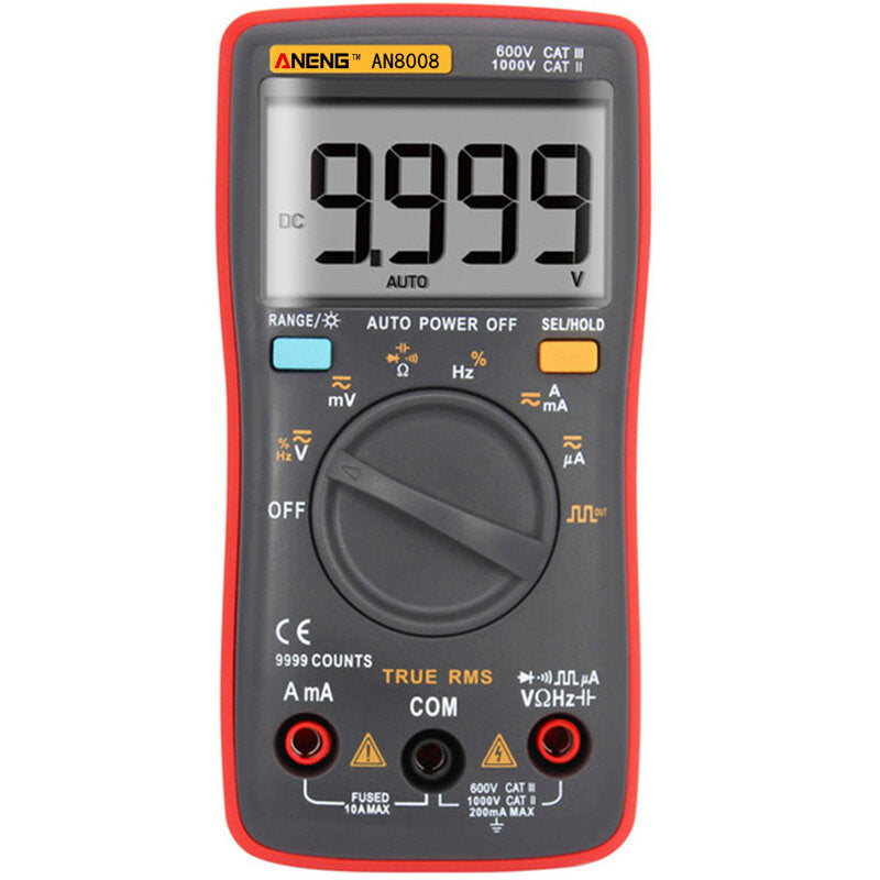 aneng an8008 true rms-golfuitgang digitale multimeter ac dc-stroom volt weerstand frequentie capaciteitstest: