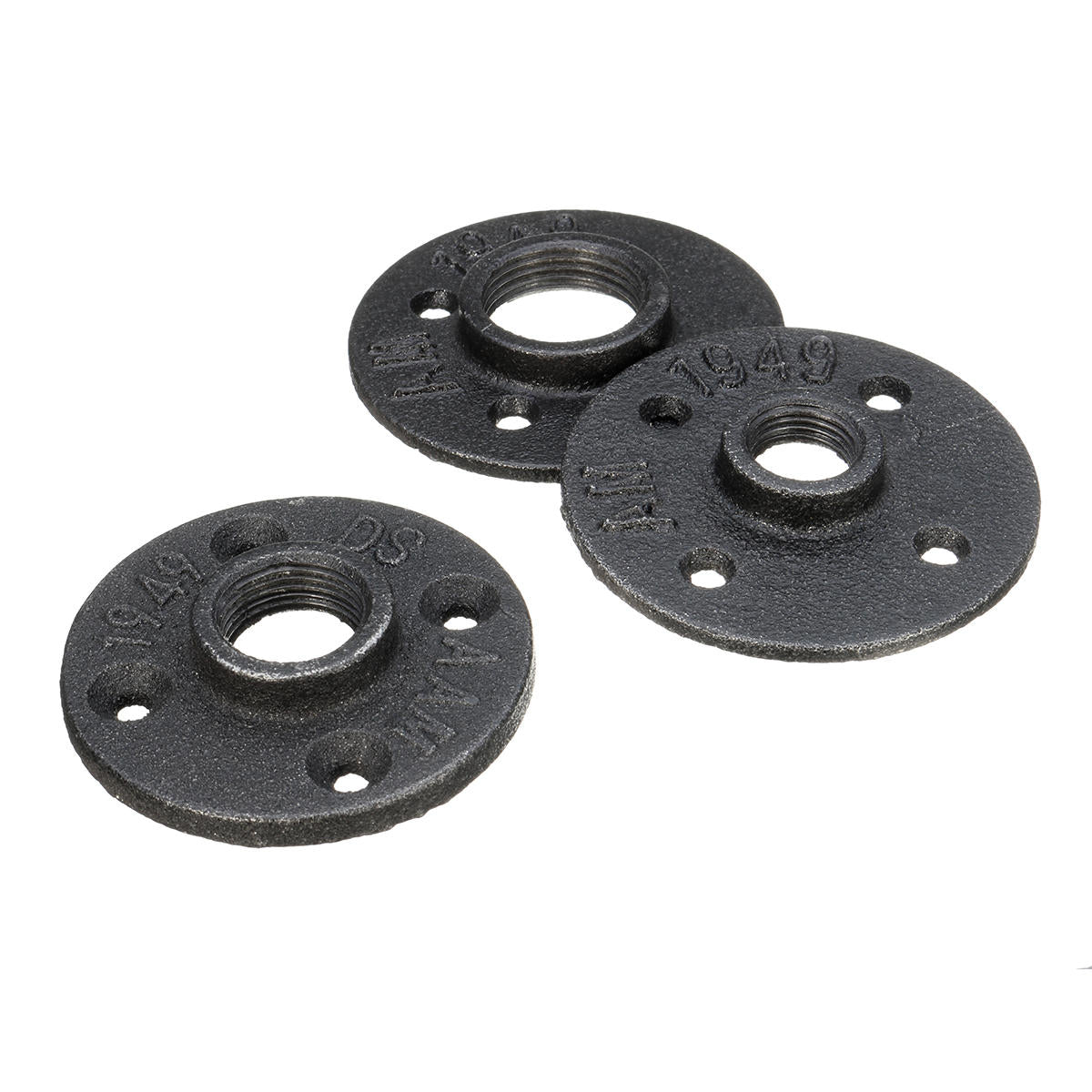 dn 15/20/25 zwarte flens ijzeren pijp vloer fitting sanitair schroefdraad vier gaten flens