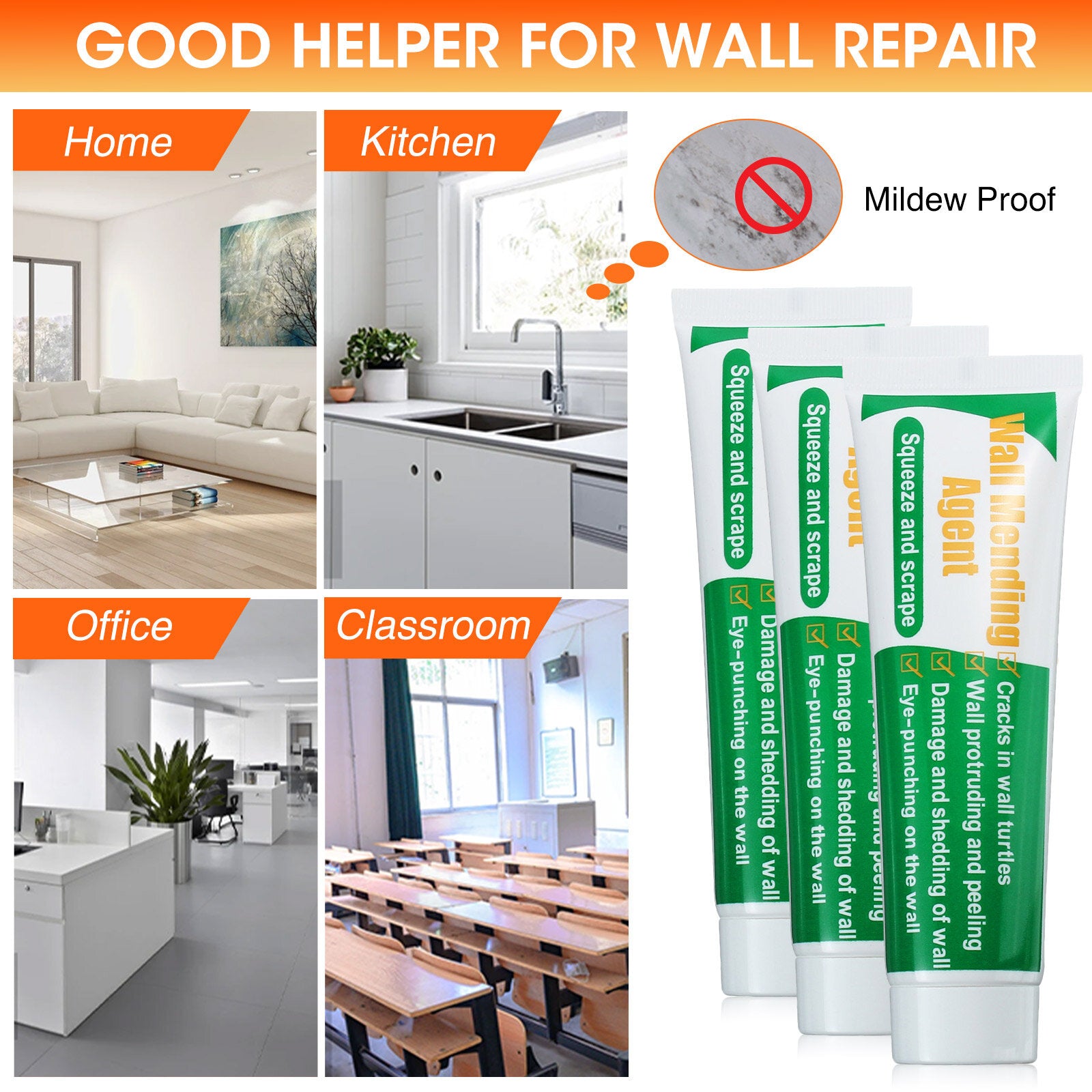 gochange muur reparatie tools 2 sets muurverf + kop + schraper handige metselaar home improvement tools