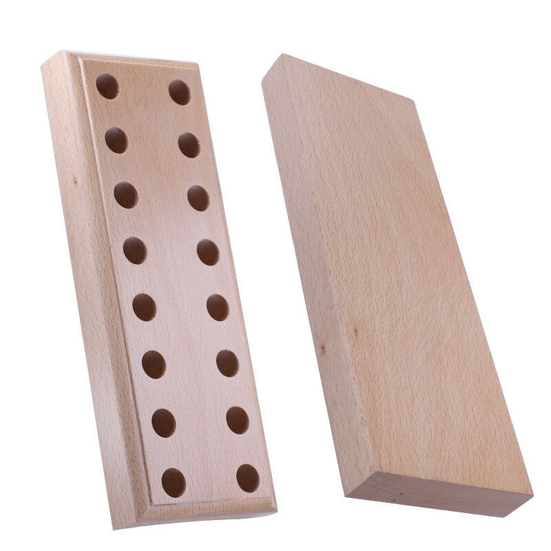 tang grenen basis met acht rijen gaten klok reparatie tools dhz opslag houten basis tool desktop display stand