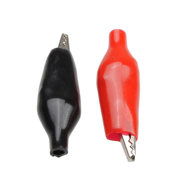 12 stuks red black insulation boot metal alligator clips