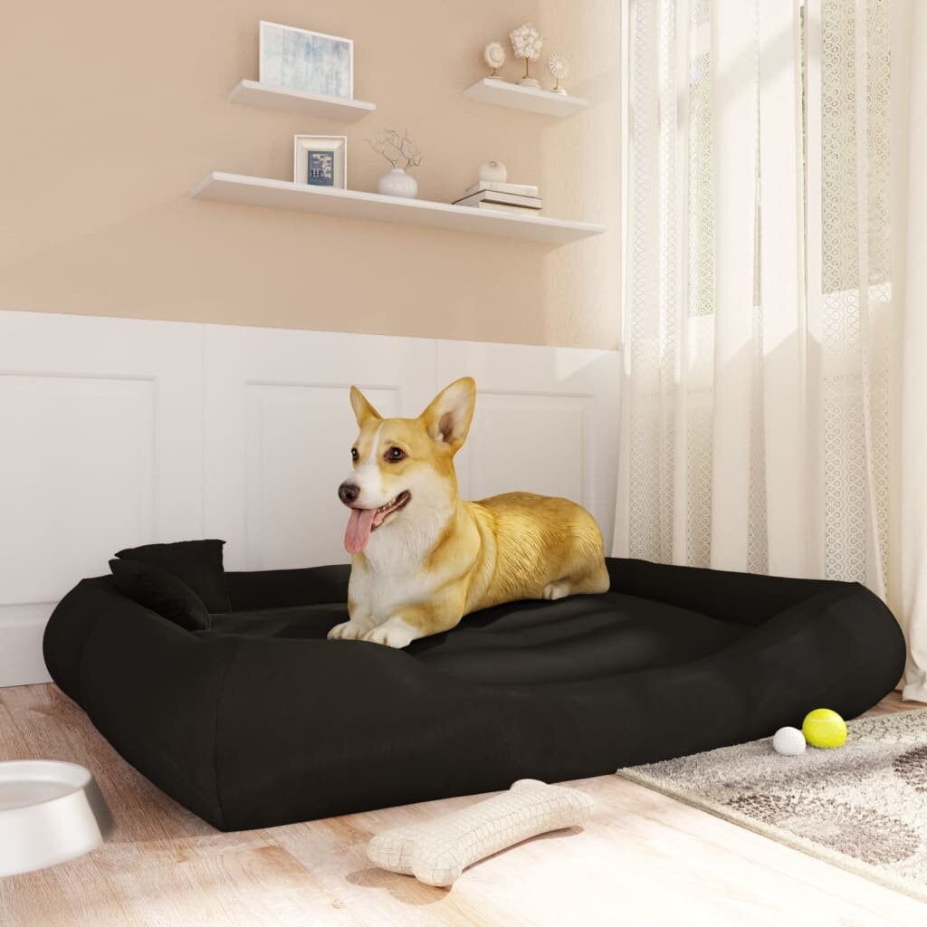 hondenmand met kussens 135x110x23 cm oxford stof zwart