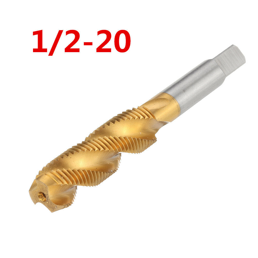 1/2-3/4 imperial spiral flute handtap hss titanium coated machine schroef plug tap drill