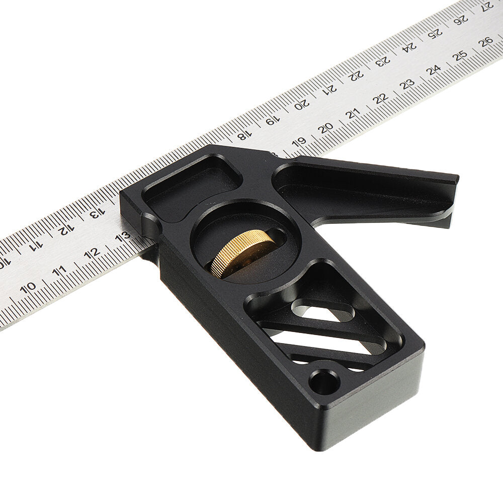 verstelbare 300 mm aluminiumlegering combinatie vierkant 45 90 graden hoek kraspen stalen liniaal houtbewerking lijnzoeker liniaal dhz timmerman meetinstrument