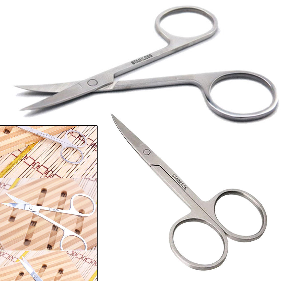 rvs manicure schaar cutter wenkbrauw schaar wenkbrauw trimmer wenkbrauw wimpers neus haar schaar nail make-up