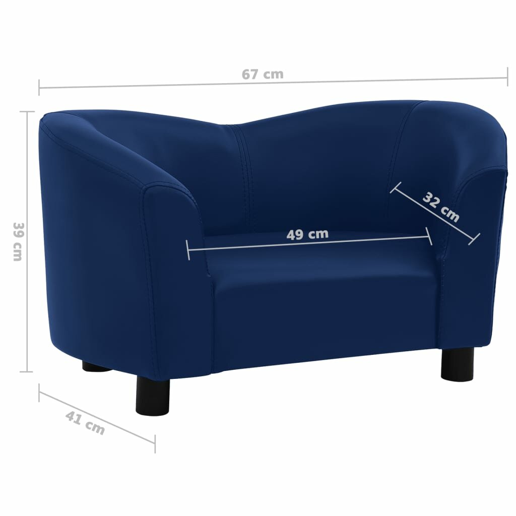 hondenbank 67x41x39 cm kunstleer blauw