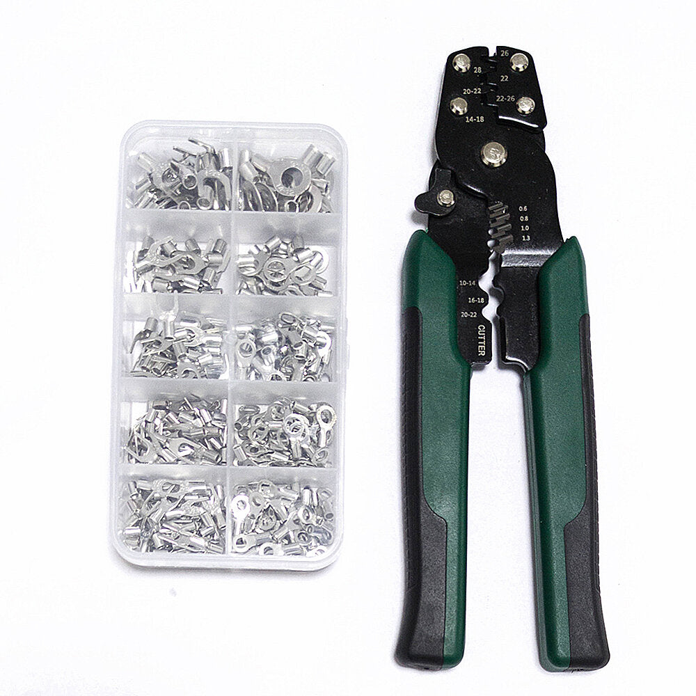 320 stuks krimptang en tang set 10 in 1 u-vormige o-vormige koudgeperste terminal set draad connector splicing terminal kit