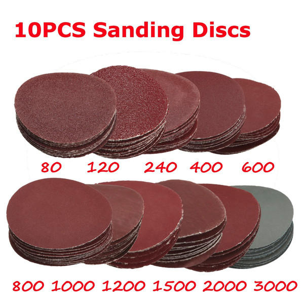 10 stuks 2 inch 80-3000 grit schuurschijven 50mm schuurschijven schuren polijstpads set: