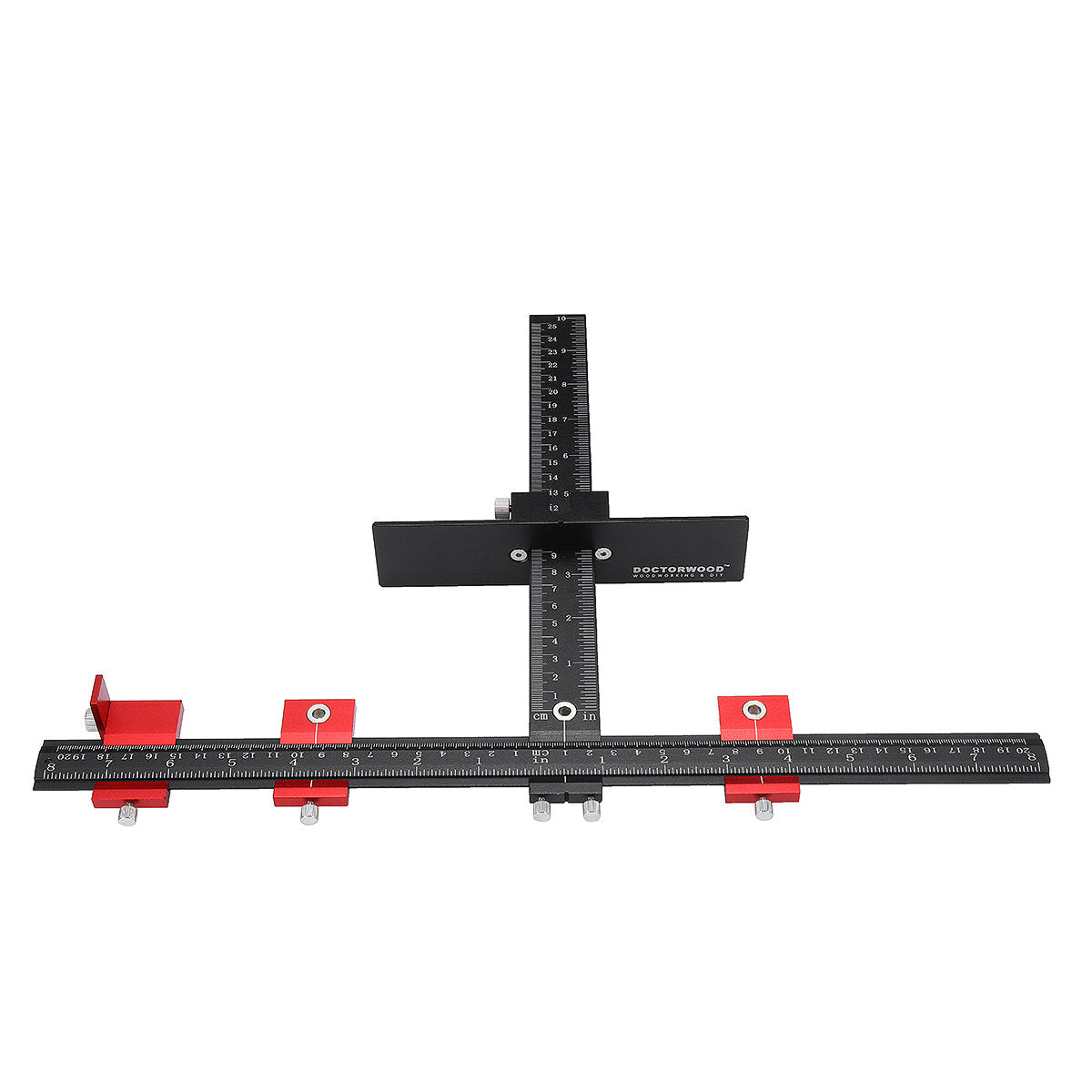 aluminium kast hardware jig armatuur 4mm + 5mm ponsen locator houtbewerking boor positionering gids t-liniaal