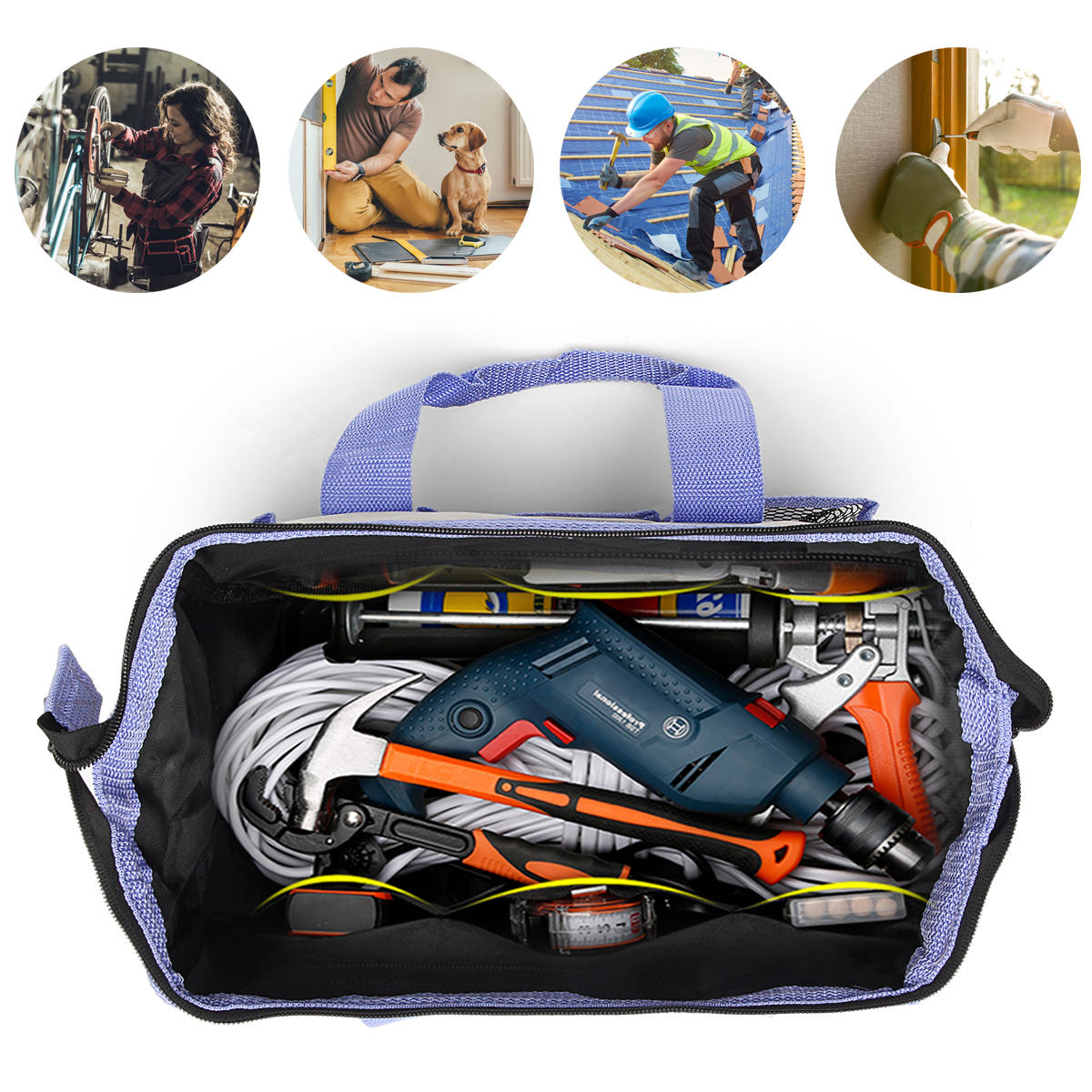 multifunctionele reparatie gereedschapstas canvas stof elektricien zak opbergtas tas