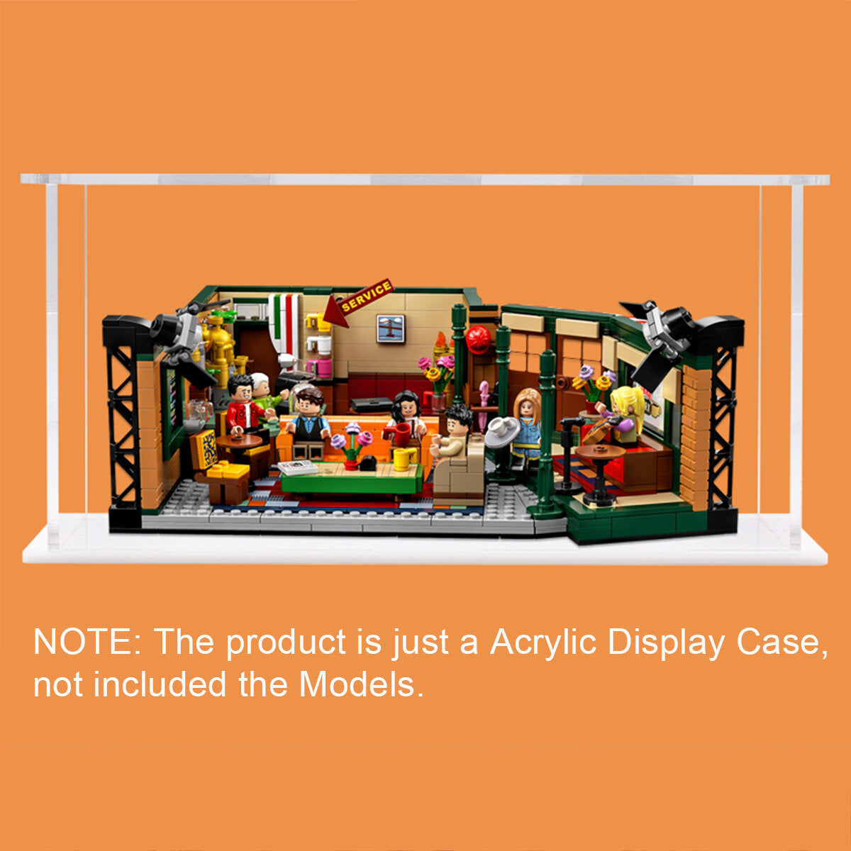 dhz acryl vitrinebox voor lego 21319 central perk friends bricks toy