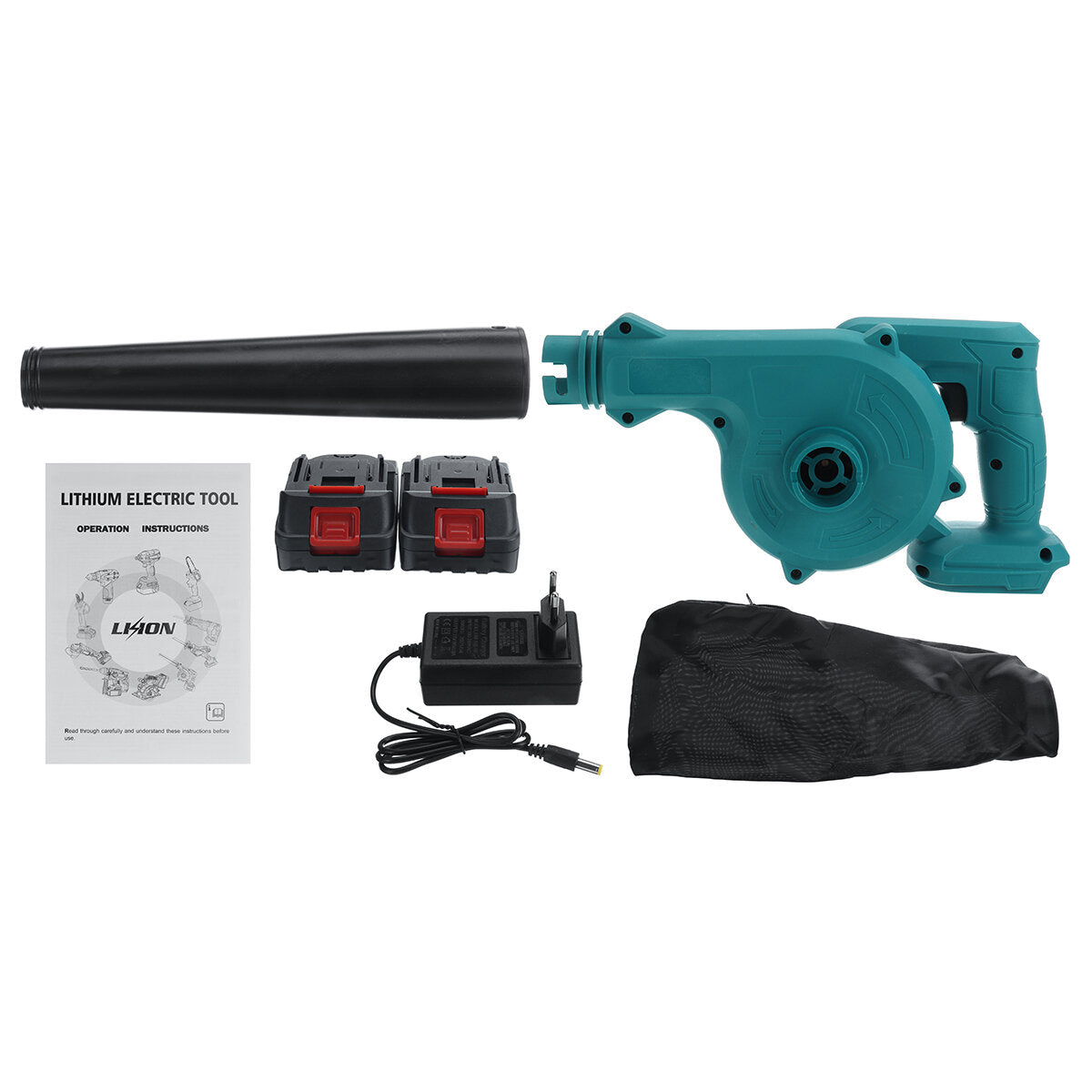 2 in 1 draadloze elektrische luchtblazer & zuig handheld blad computer stofafscheider cleaner stroom tool voor makiita 18v batterij