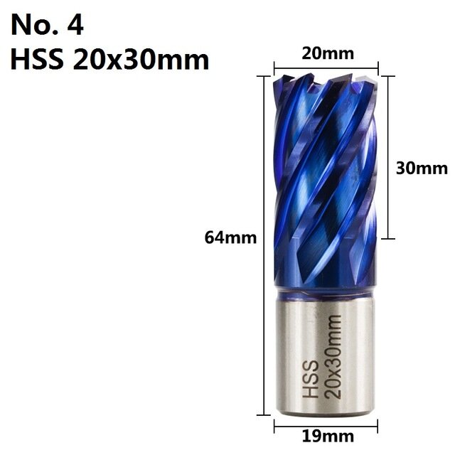 12-42mm snijdiameter hss gatopener kernboor weldon shank nano blauw gecoate ringvormige snijder holle boor metaalboor