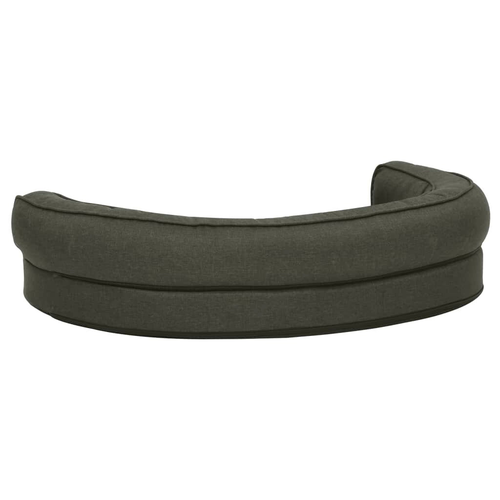 hondenmand ergonomisch linnen look 90x64 cm fleece donkergrijs