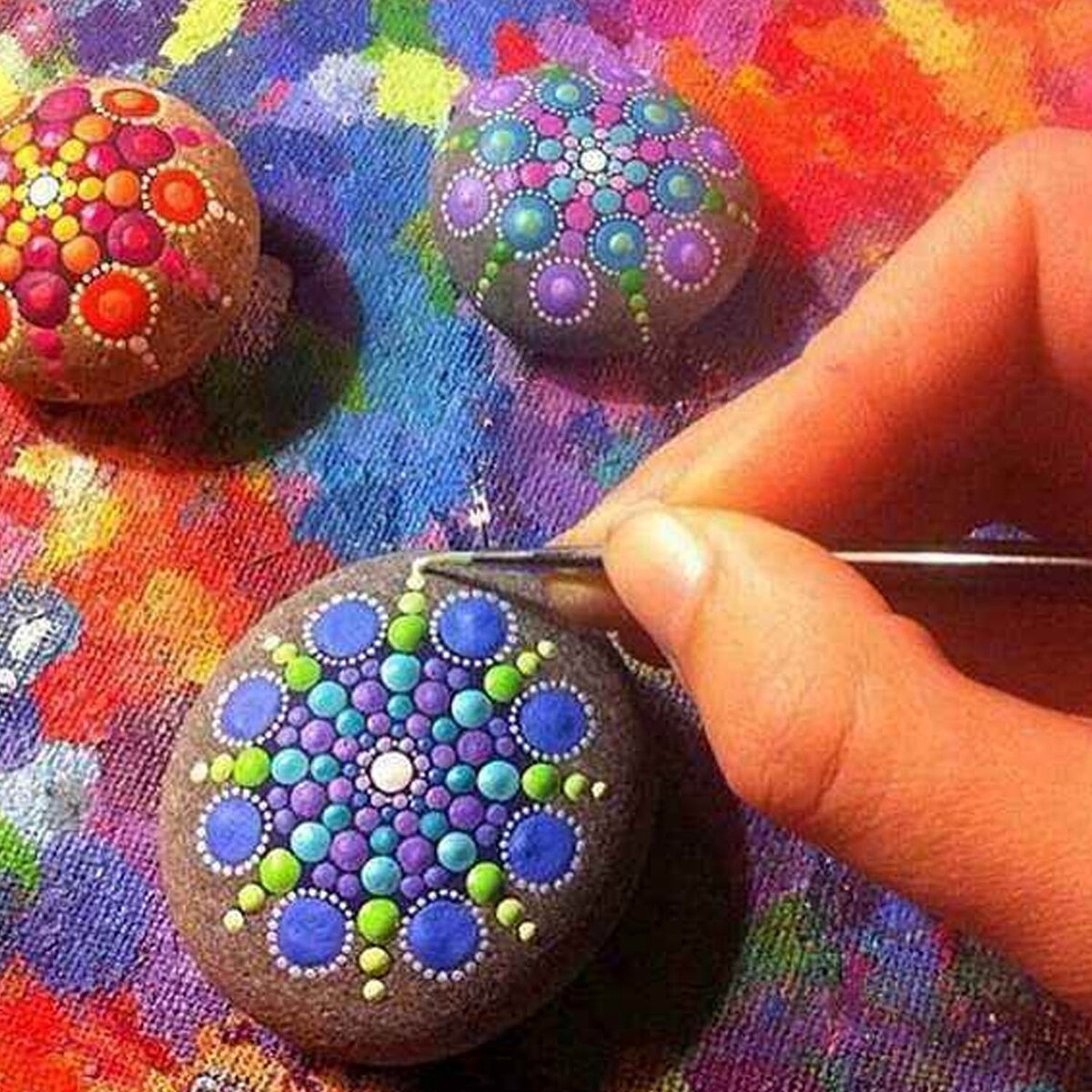 16 stuks mandala puntjes gereedschap set rock schilderen kit nail art pen verf stencil