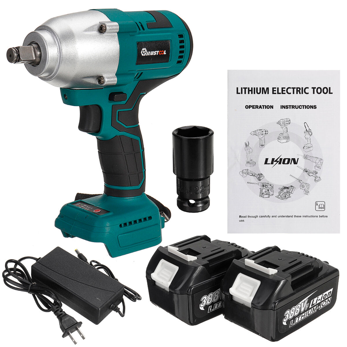 1600n.m 6200rpm borstelloze elektrische slagmoersleutel 1/2inch dopsleutel forward lock switch met/zonder batterij