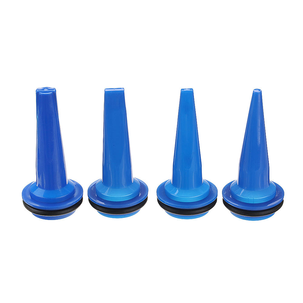4 stuks lijm nozzle tip platte kop met schort voor pneumatisch lijm soft glas lijm pistool