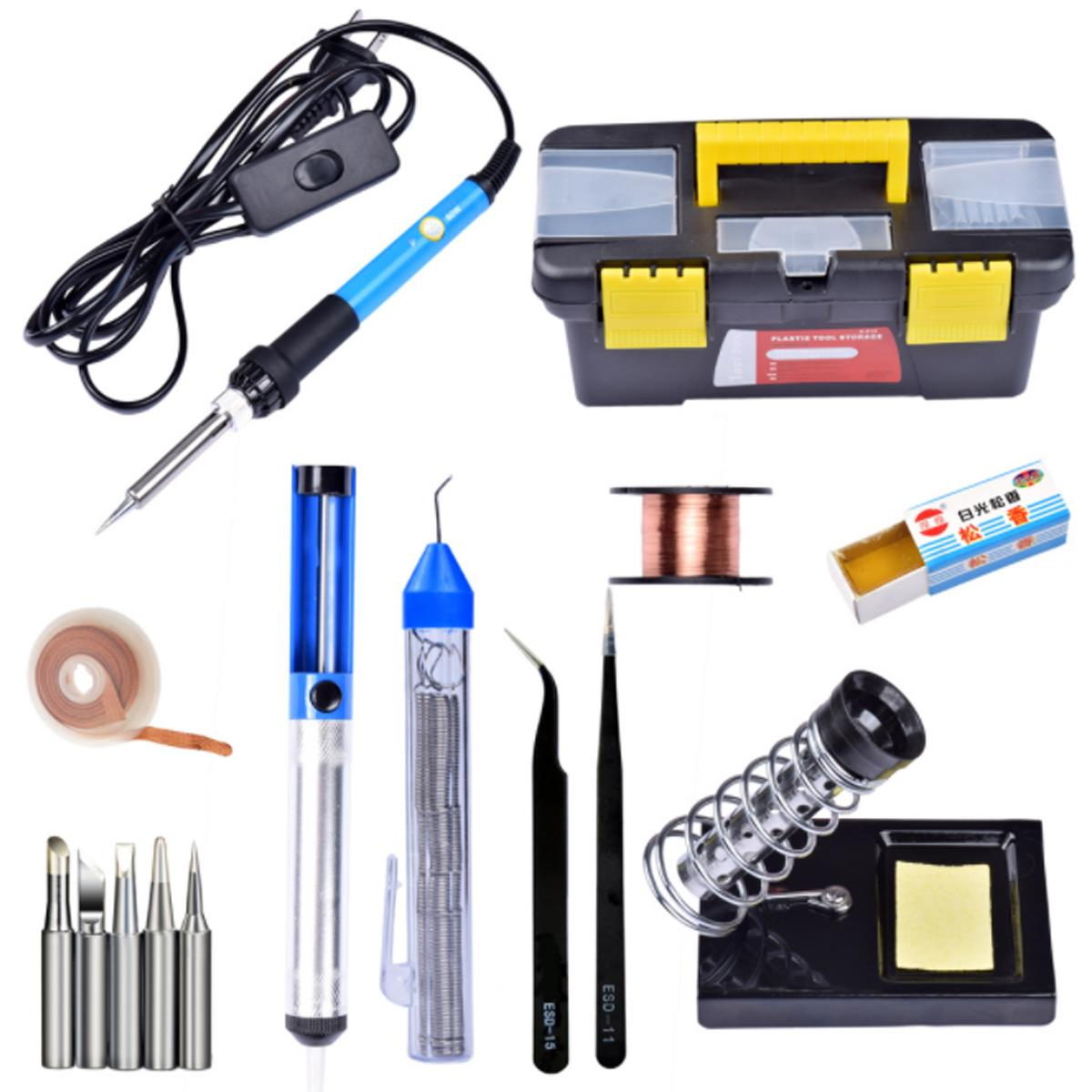 110/220v 60w instelbare temperatuur elektrisch lassen soldeergereedschap kit met schakelaar