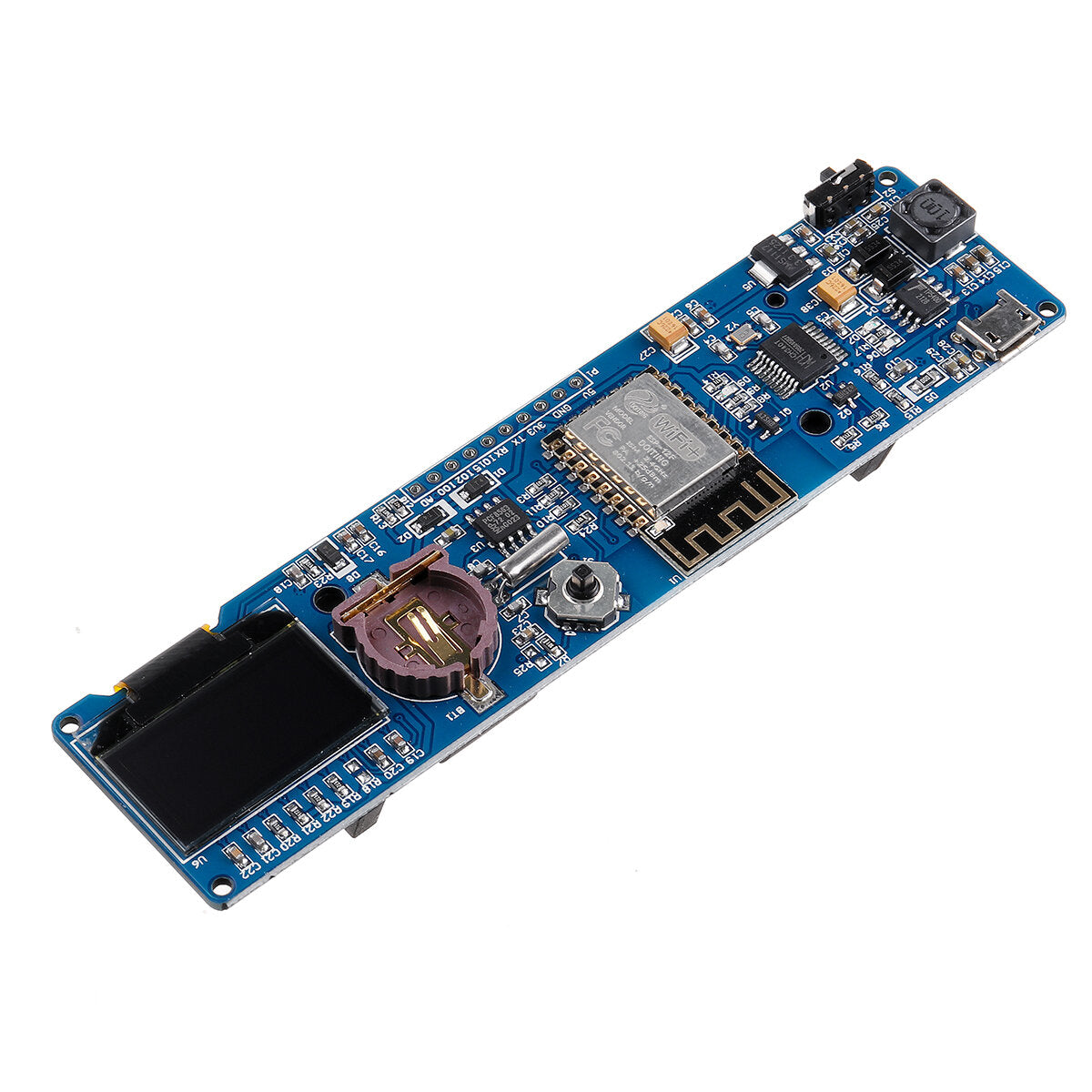 esp8266 esp-12f 0.96 inch oled-klokmodule 8266 klokontwikkelingsbord met 18650 batterijhouder ch340 chip
