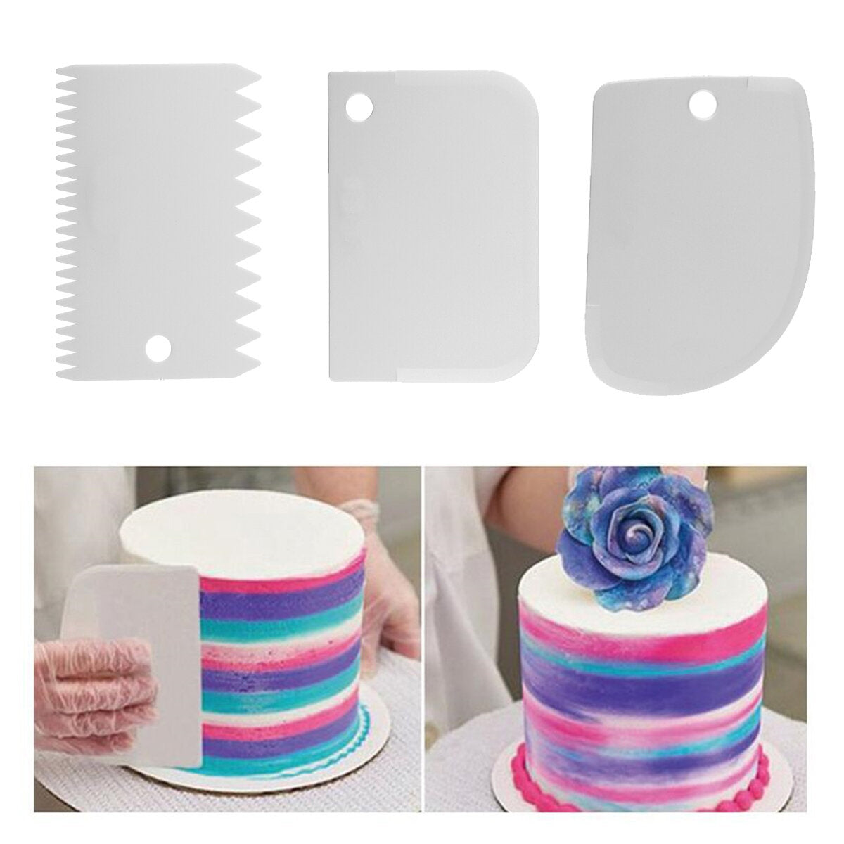 21 stuks cake decorating tool kit bakken fondant levert draaitafel tas tip spatel
