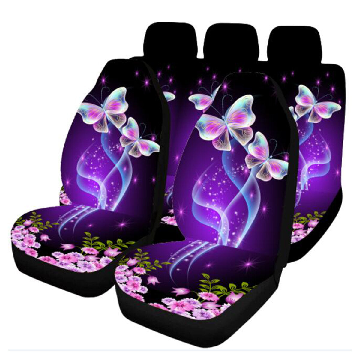 universele autostoelhoezen paarse vlinder bescherming voor en achter stoelhoezen
