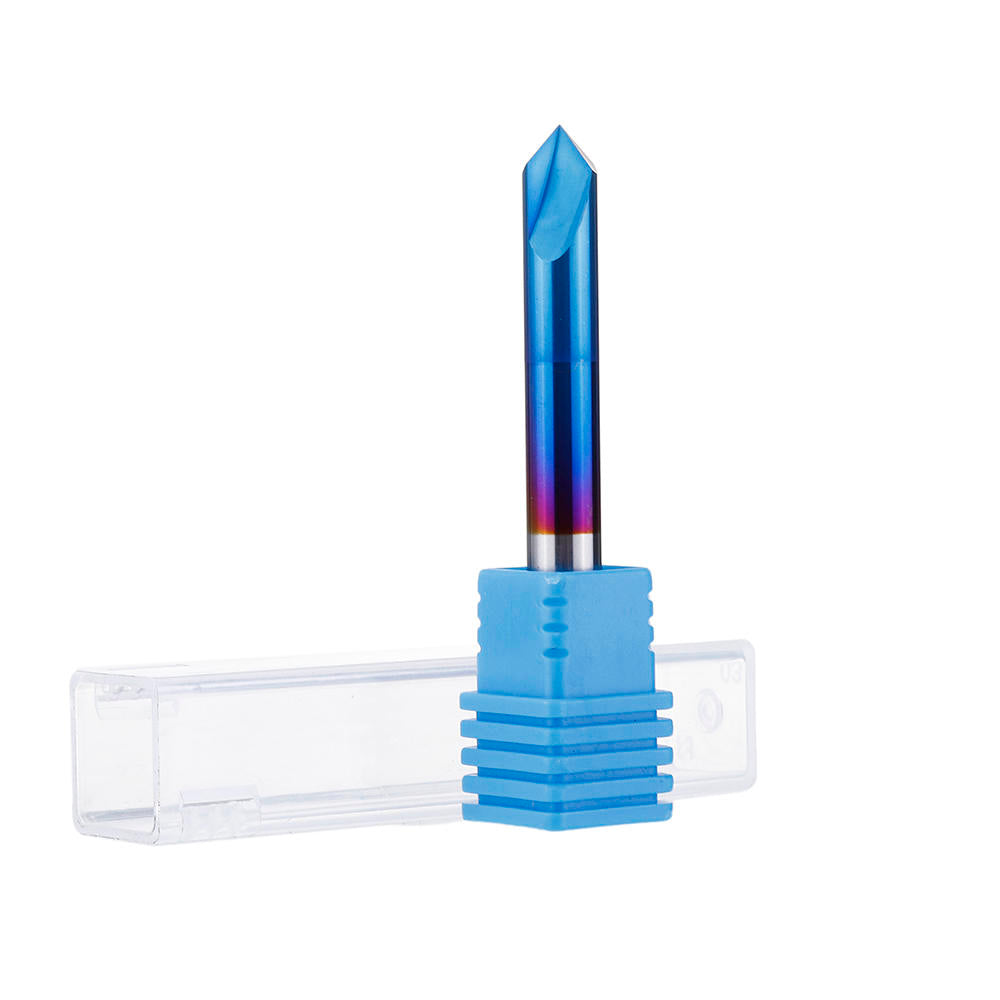 2-12mm 90 graden nano blauw gecoate afschuining molen 2 fluiten cnc frees verzinkboor