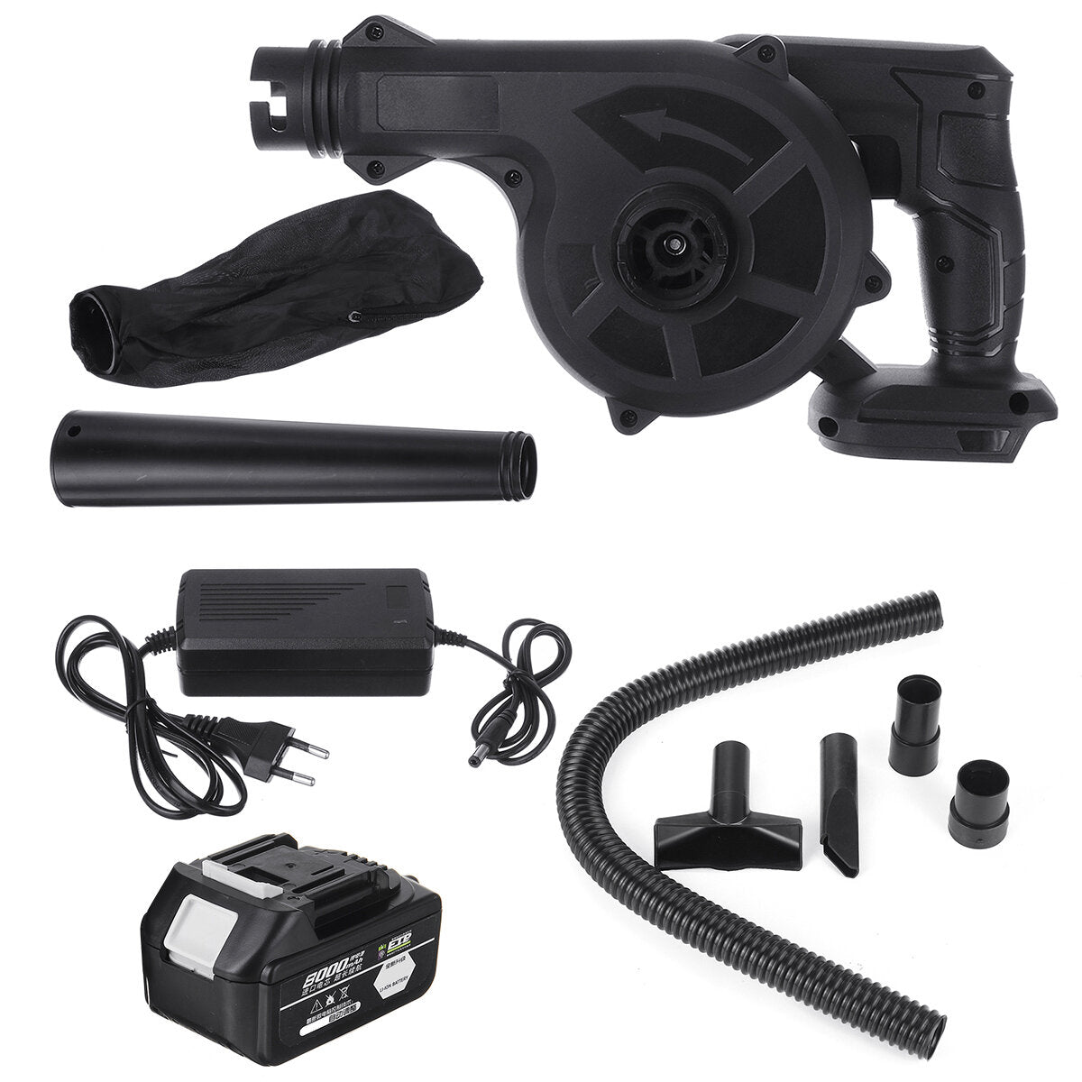 2 in 1 draadloze elektrische luchtblazer tuin bladstof auto cleaner tool w / none / 1 / 2 stuks batterij ook voor makita 18v batterij