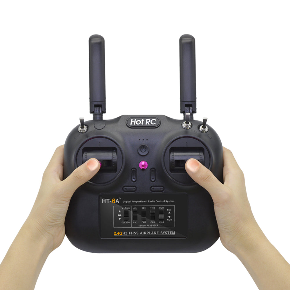 hotrc ht-6a 2,4 ghz 6ch fhss mode2-zender met ontvanger voor rc drone vliegtuig auto boot