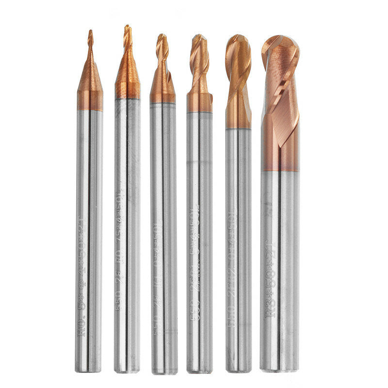 r0.5-3mm 2 fluiten kogelneus hrc58 altin coating freesfrees wolfraamcarbide cnc-gereedschap