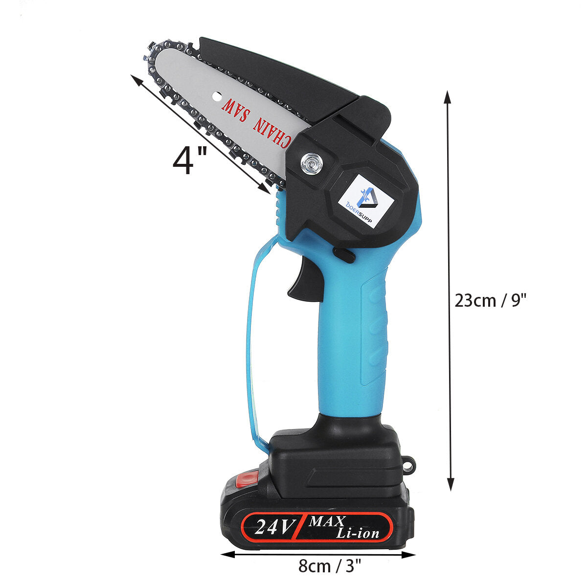 1000w 4 inch draadloze elektrische kettingzaag hout minisnijder eenhandzaag houtbewerkingsgereedschap w / geen / 1pc batterij