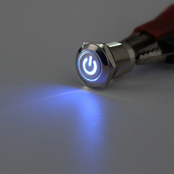 excellway  12v 4-pins led metalen drukknopschakelaar momentary power switch waterdicht