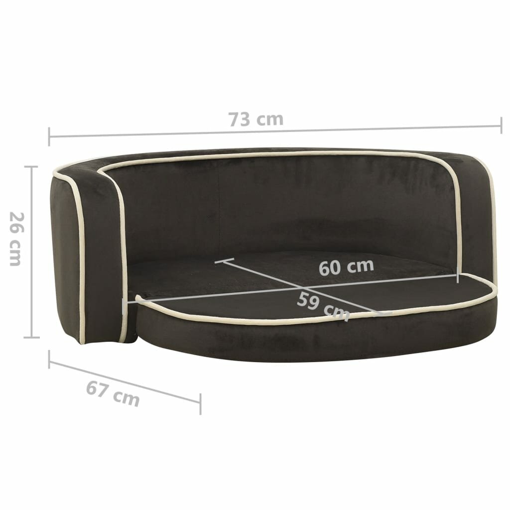 hondensofa opvouwbaar 73x67x26 cm pluche donkergrijs