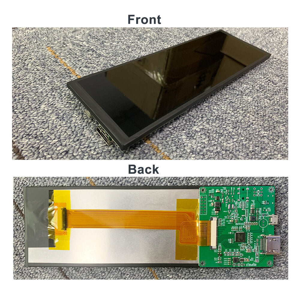 7.9 inch ips pc-behuizing secundair scherm 400x1280 tft lcd-temperatuurbewaking ultrabrede uitgerekte balk lange reclameweergave
