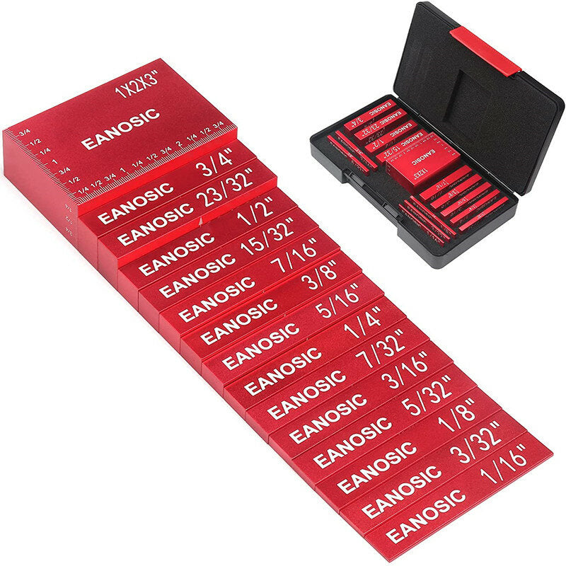 15 stuks houtbewerking precisie aluminium setup bars positionering blokken hoogtemeter haakse gereedschappen voor router tafelzaag accessoires: