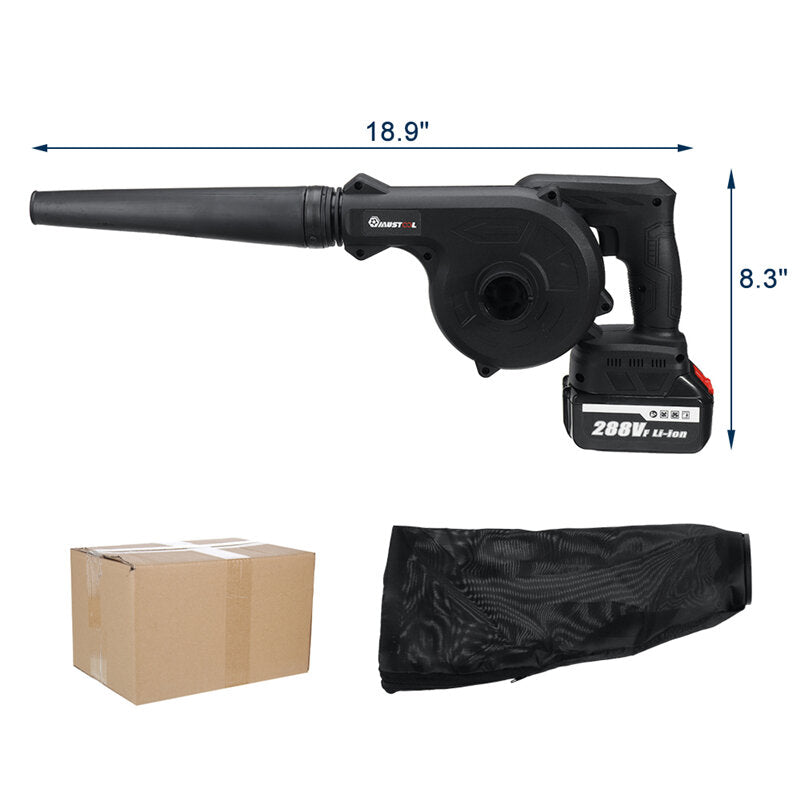 2-in-1880 w oplaadbare lithium batterij luchtblazer draadloze elektrische luchtblazer met 1/2 stuks batterij handheld blower machines reiniging voor makita 18 v batterij