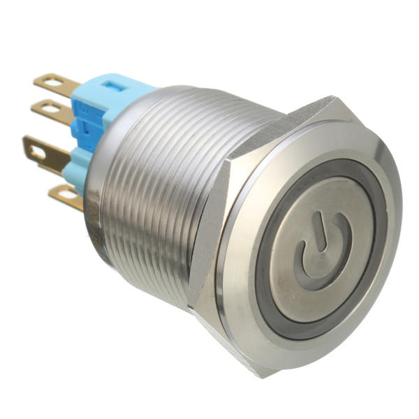 6-pins 22 mm 12v led-lichtmetalen drukknopvergrendelingsschakelaar