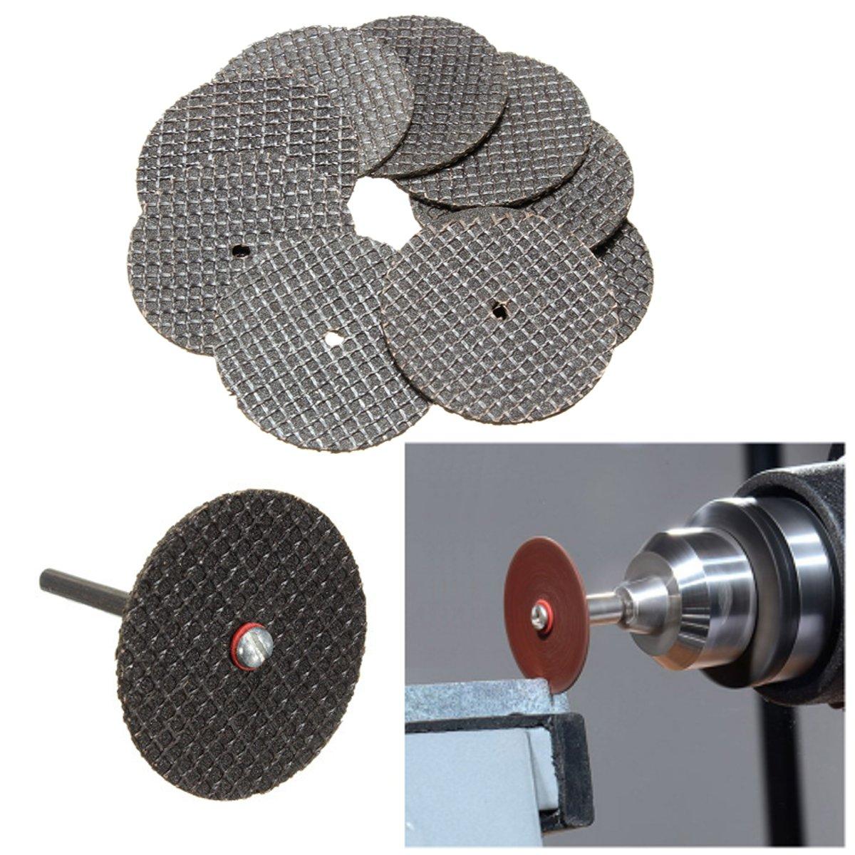 50 stuks zwart snijdende 32 mm wielschijf met 2 doornbits voor dremel roterende gereedschapsset