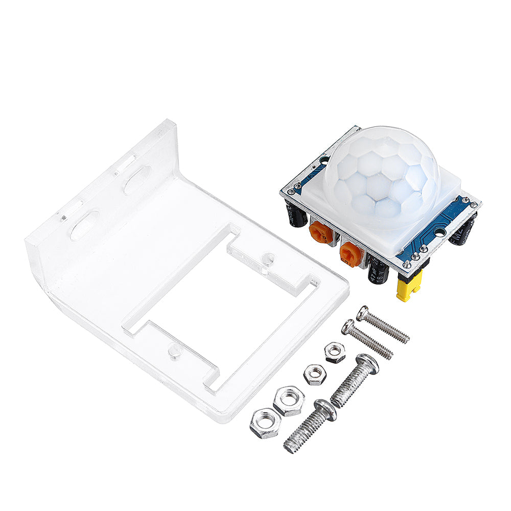 10 stuks hc-sr501 verstelbare infrarood ir pyro-elektrische pir module bewegingssensor menselijk lichaam inductie detectie met beugel