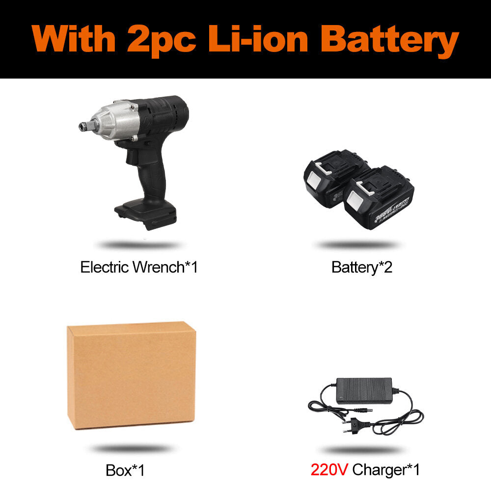 588n.m 1/2 inch led draadloze elektrische slagmoersleutel drivers tool w/geen/1/2 batterij ook voor makita 18v batterij
