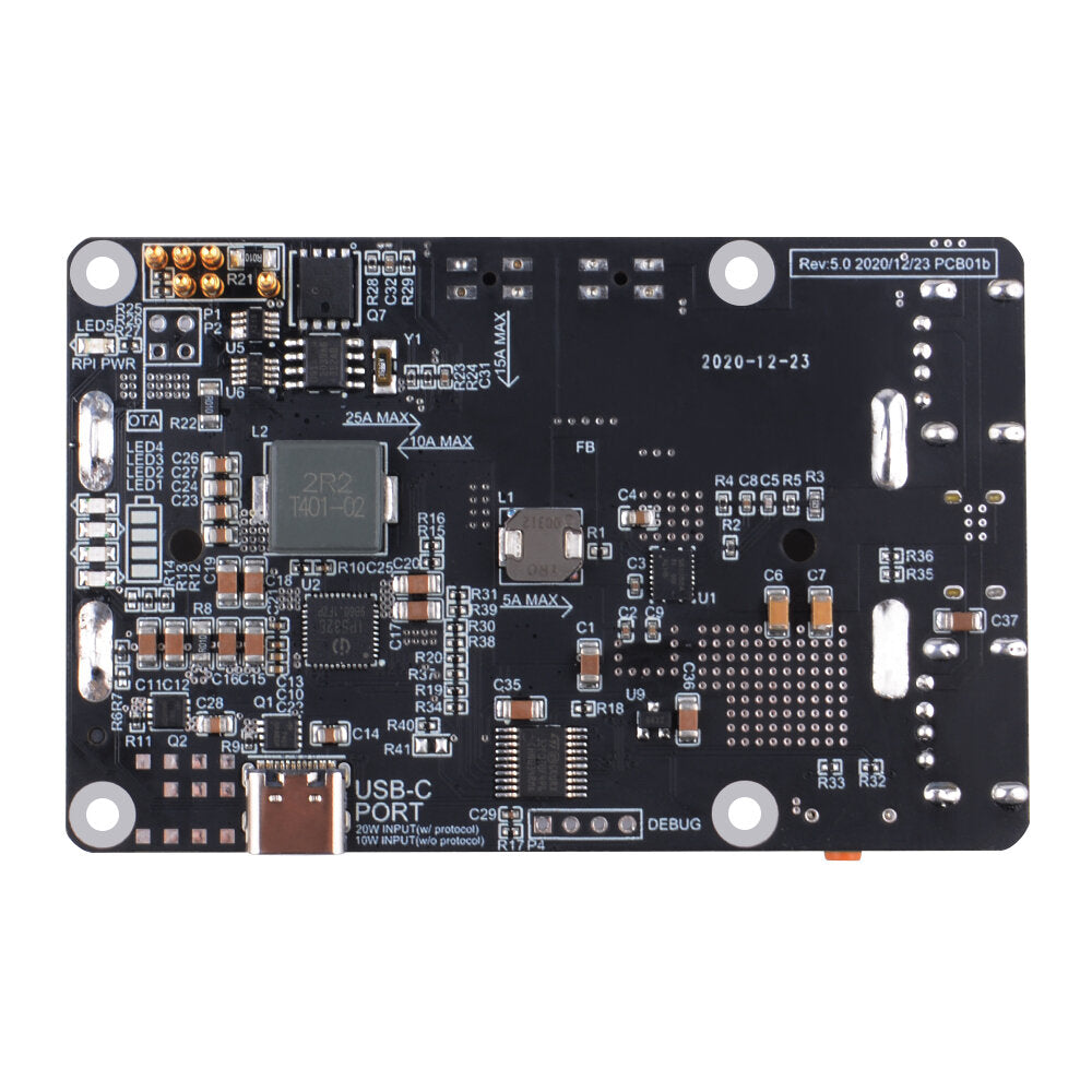 52pi ups v5 met rtc-batterijbeschermingsbeheermodule voor raspberry pi 4b/3b+/3b